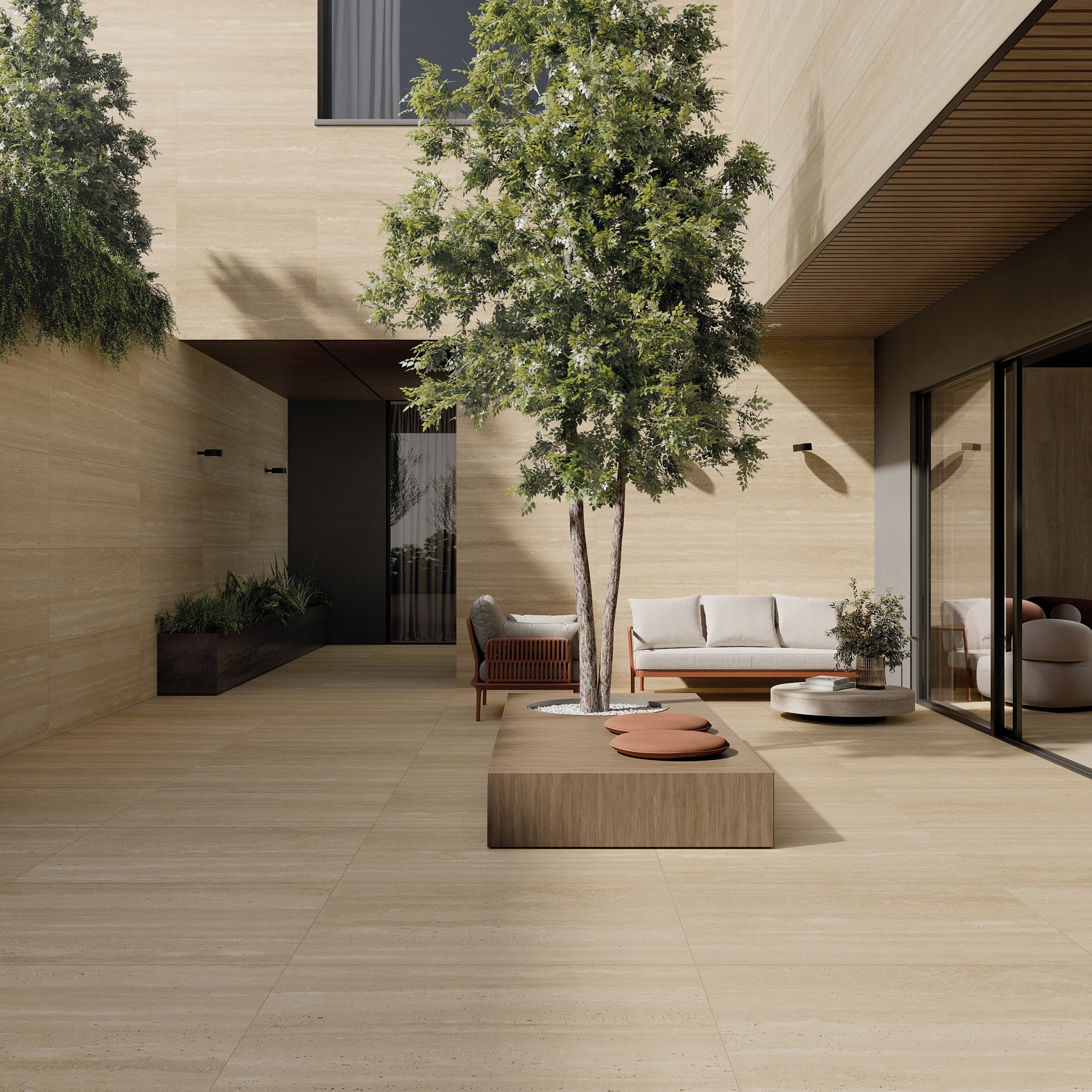 Bedrosians Sensi Roma 24" x 48" Matte R11 Anti-Slip Rated Porcelain Field Tile in Cream | Item Code 100005396