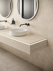 Bedrosians Sensi Roma 24" x 48" Satin Porcelain Cube Deco in Ivory | Item Code 100005398