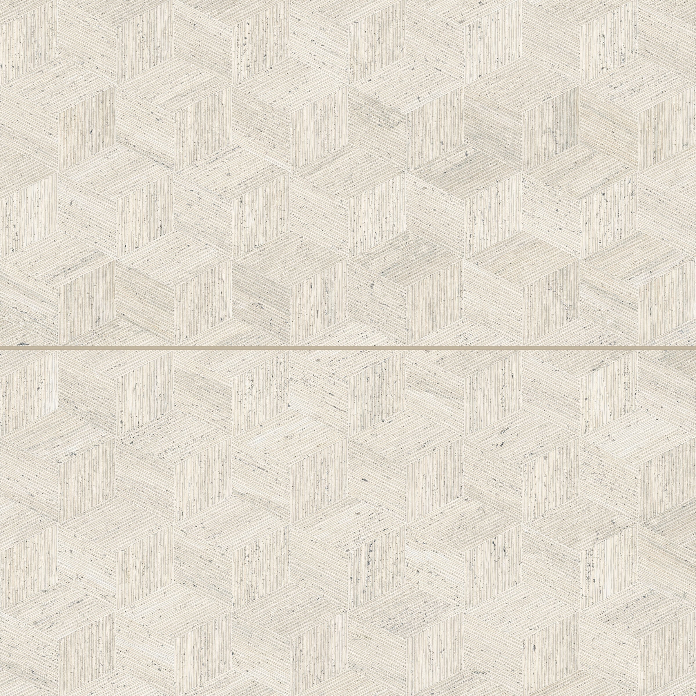 Bedrosians Sensi Roma 24" x 48" Satin Porcelain Cube Deco in Ivory | Item Code 100005398