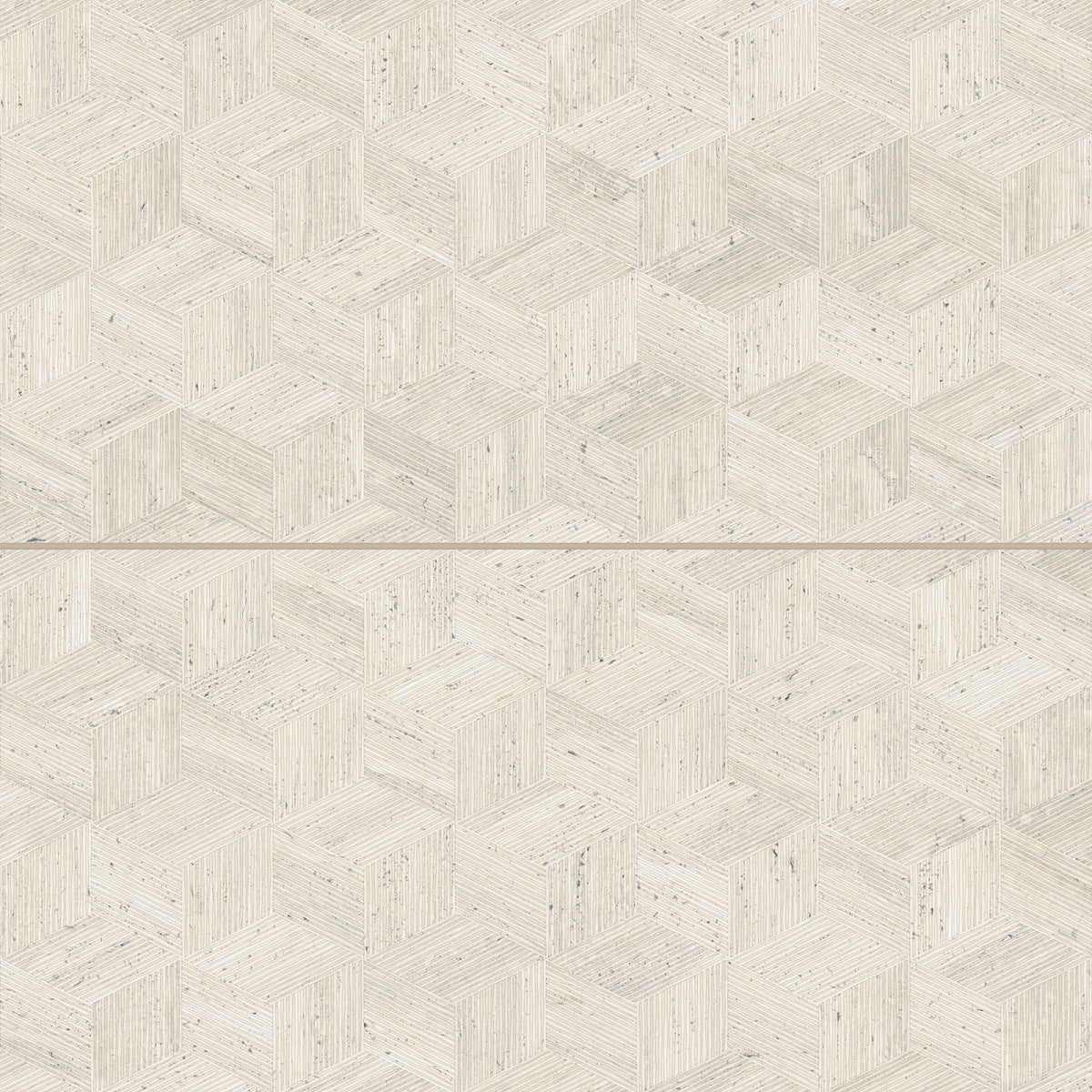 Bedrosians Sensi Roma 24" x 48" Satin Porcelain Cube Deco in Ivory | Item Code 100005398