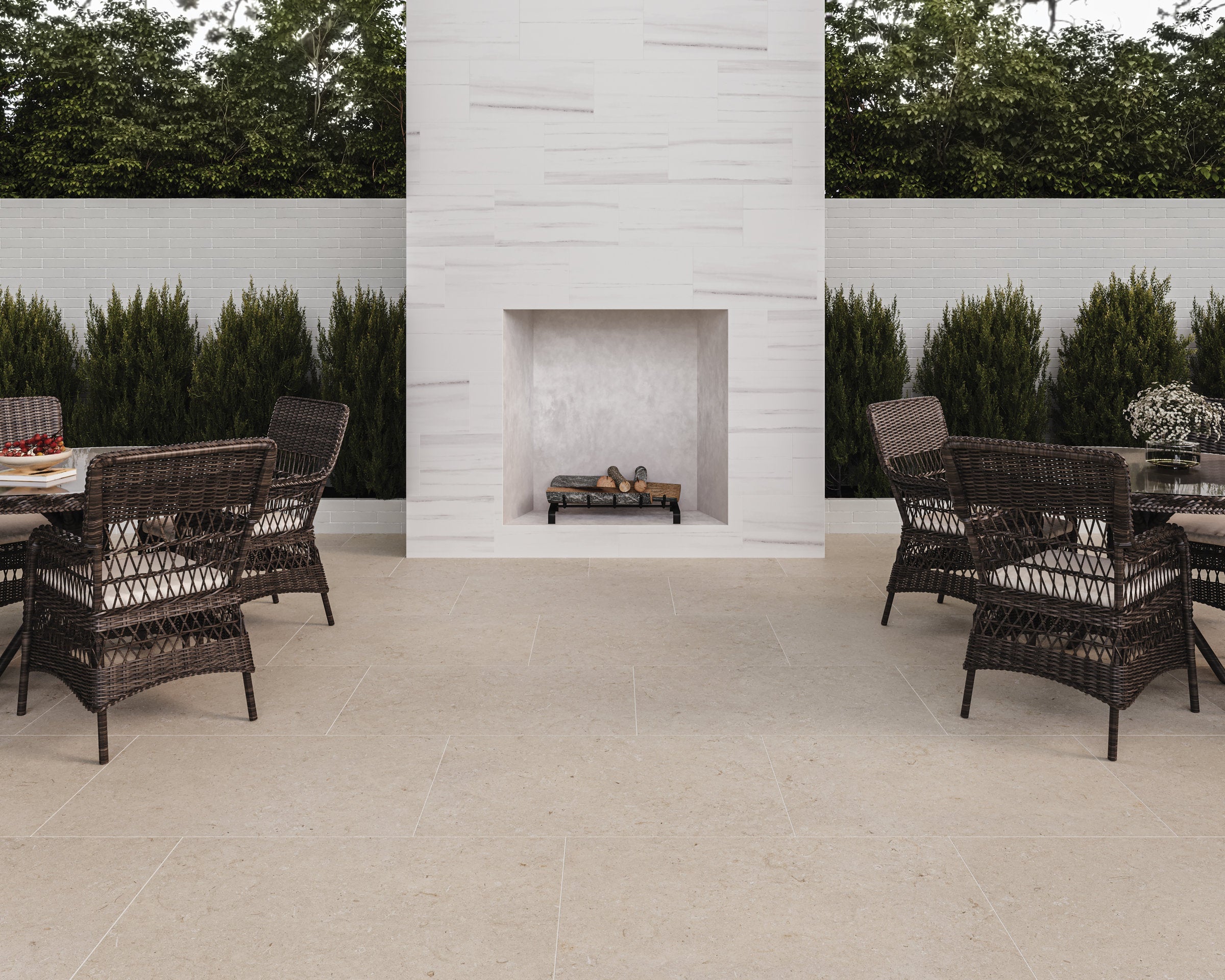 Bedrosians Poetry Stone 24" x 48" Matte Porcelain Field Tile in Beige | Item Code 100005404