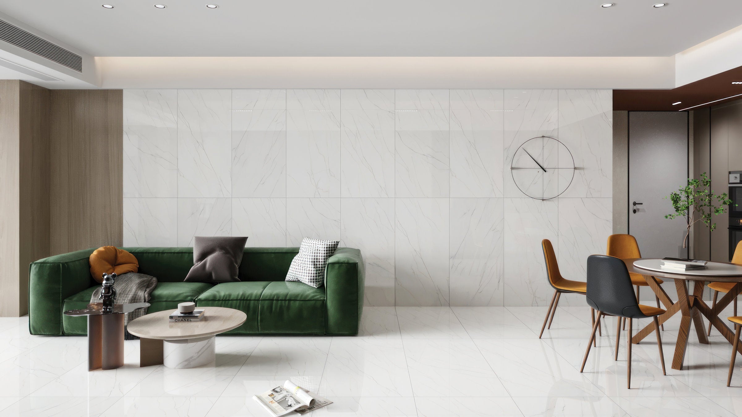 Bedrosians Shandar 24" x 48" Matte Porcelain Field Tile with Carving in Viber Red | Item Code 100005454
