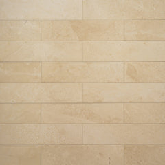 Bedrosians Caspian Bisque 3" x 12" Honed Marble Mesh Back Tile | Item Code 100005480