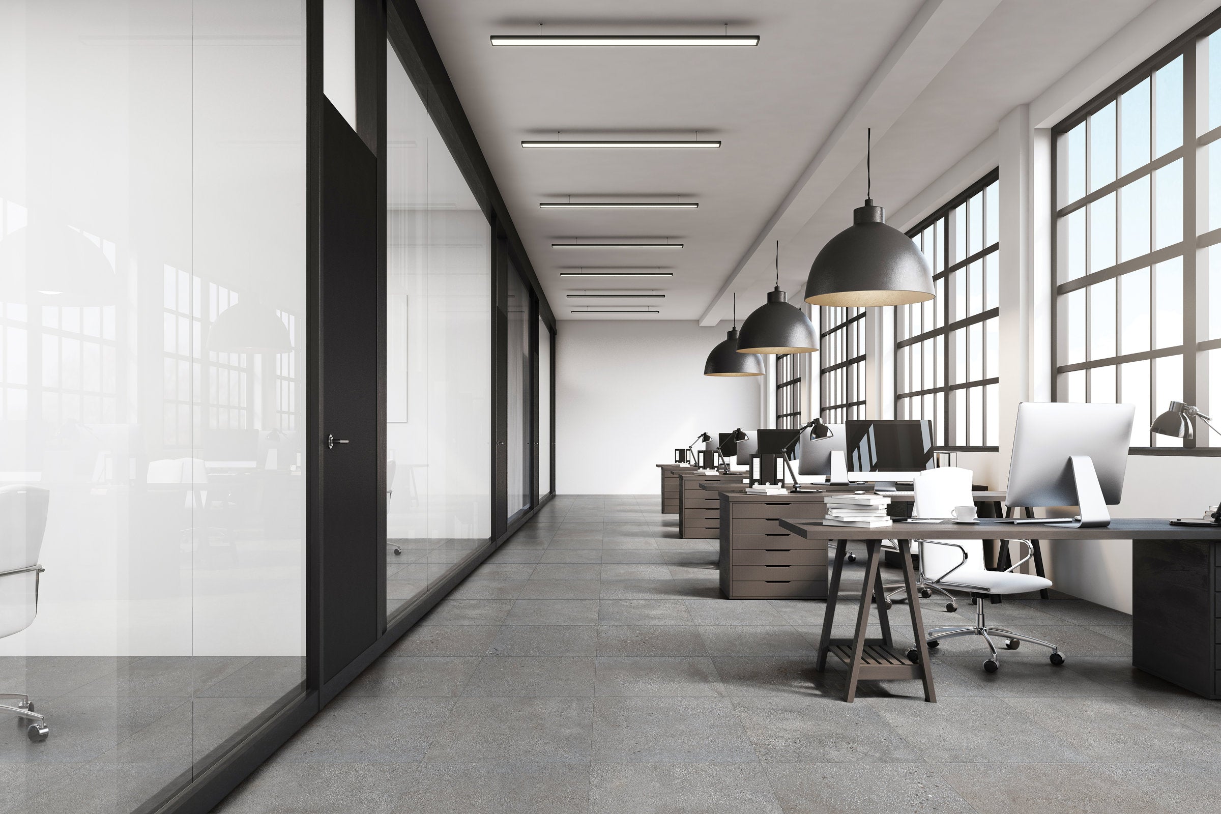 Bedrosians Area 51 24" x 24" Matte Porcelain Field Tile in Steel | Item Code 100005493