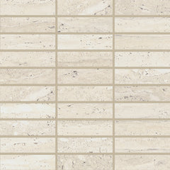 Bedrosians Sensi Roma 1" x 4" Satin Porcelain Rectangle Mosaic in Ivory | Item Code 100005967