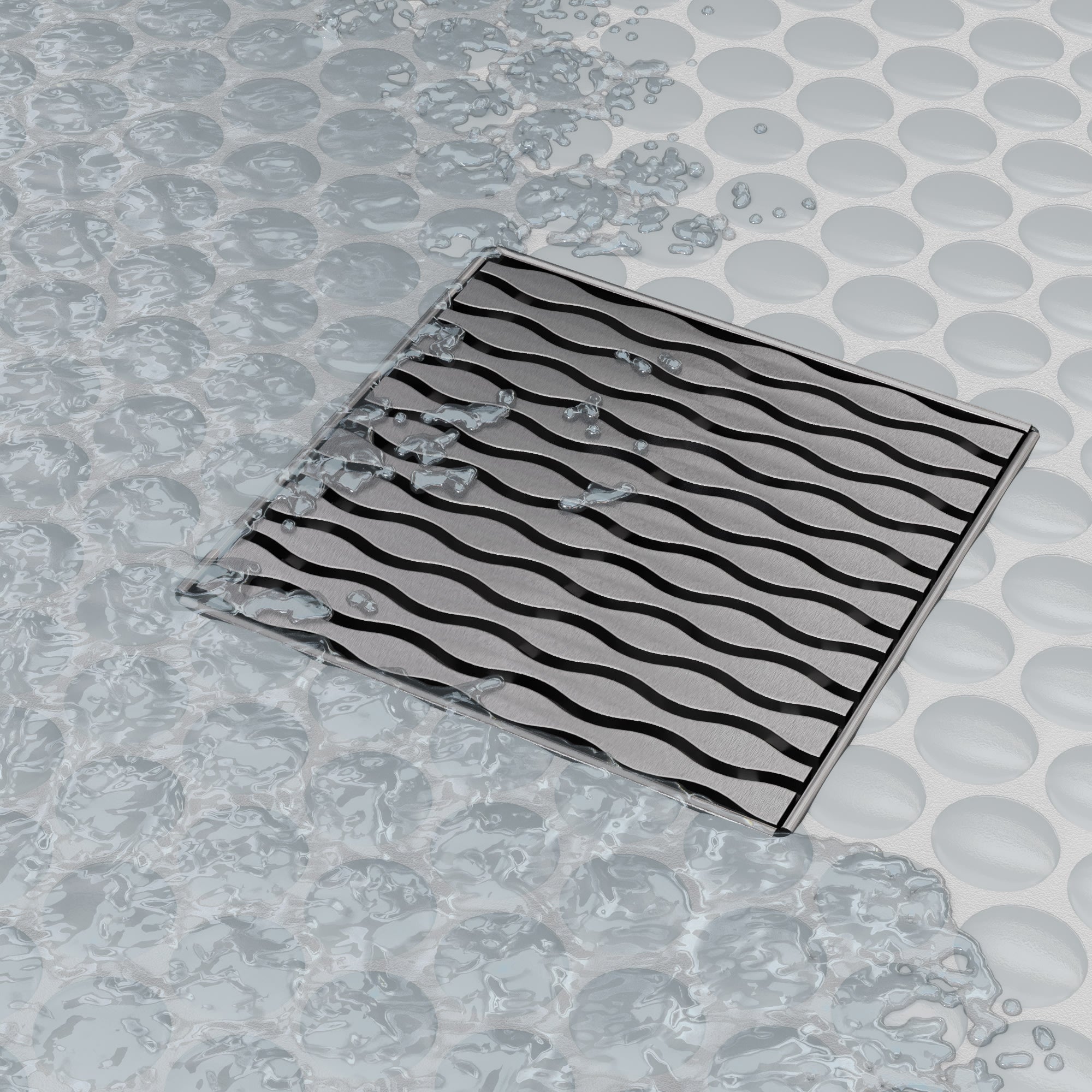 Bedrosians Oatey Square Drain Kit 5" Square Stream Brushed SS #STREAM05 | Item Code 100006579
