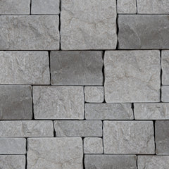 Bedrosians Tumbled Ledger 8" x 22" Marble Wired Mesh in Grey | Item Code 100006894