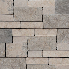 Bedrosians Tumbled Ledger 8" x 22" Limestone Wired Mesh in Mixed Beige & Grey | Item Code 100006900
