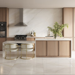 Bedrosians Magnifica Era 24" x 48" - 8mm Honed Porcelain Tile in Bianco Lasa | Item Code 100007406