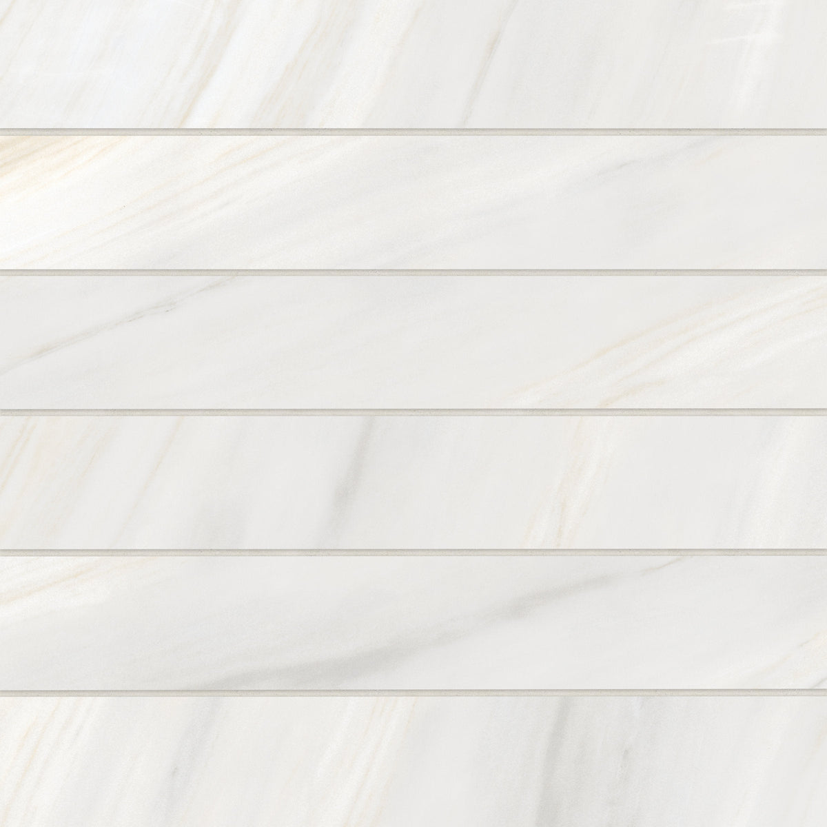 Bedrosians Magnifica Era 4" x 24" - 8mm Honed Porcelain Tile in Bianco Lasa | Item Code 100007408
