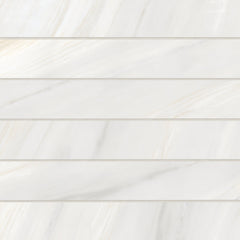 Bedrosians Magnifica Era 4" x 24" - 8mm Honed Porcelain Tile in Bianco Lasa | Item Code 100007408
