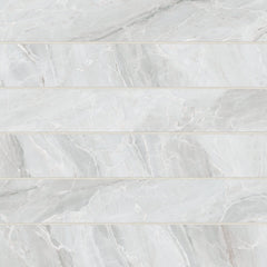 Bedrosians Magnifica Era 4" x 24" - 8mm Polished Porcelain Tile in Pietra Bianca | Item Code 100007417