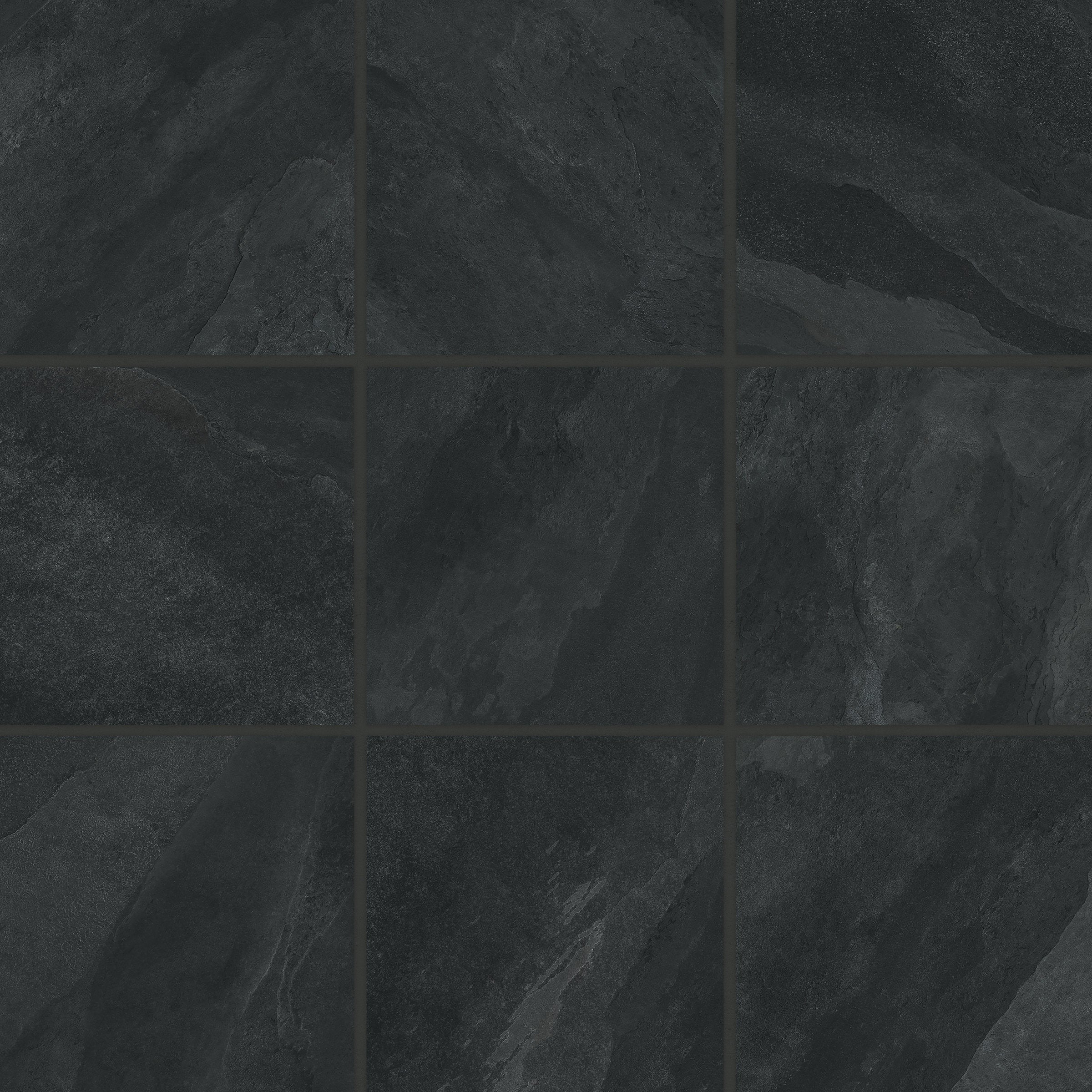 Bedrosians Magnifica Era 4" x 4" - 8mm Honed Porcelain Mosaic Tile in Pietra Scura | Item Code 100007425