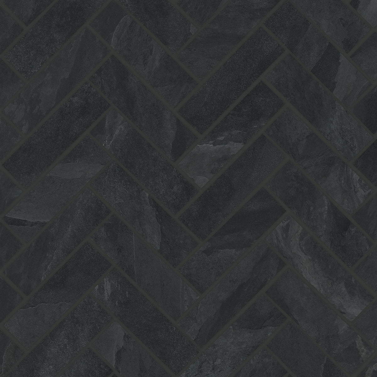 Bedrosians Magnifica Era 1" x 4" - 8mm Honed Porcelain Herringbone Mosaic Tile in Pietra Scura | Item Code 100007499