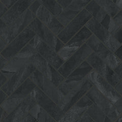 Bedrosians Magnifica Era 1" x 4" - 8mm Honed Porcelain Herringbone Mosaic Tile in Pietra Scura | Item Code 100007499