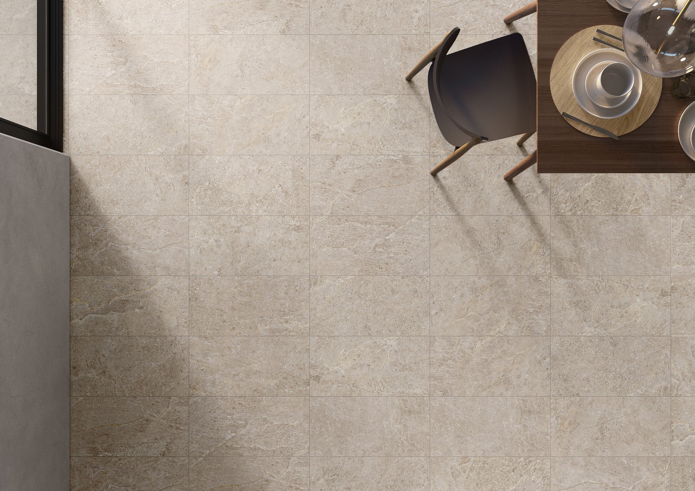 Bedrosians Farmhouse Living 12" x 24" Matte Porcelain Field Tile in Pewter Field | Item Code 100008055