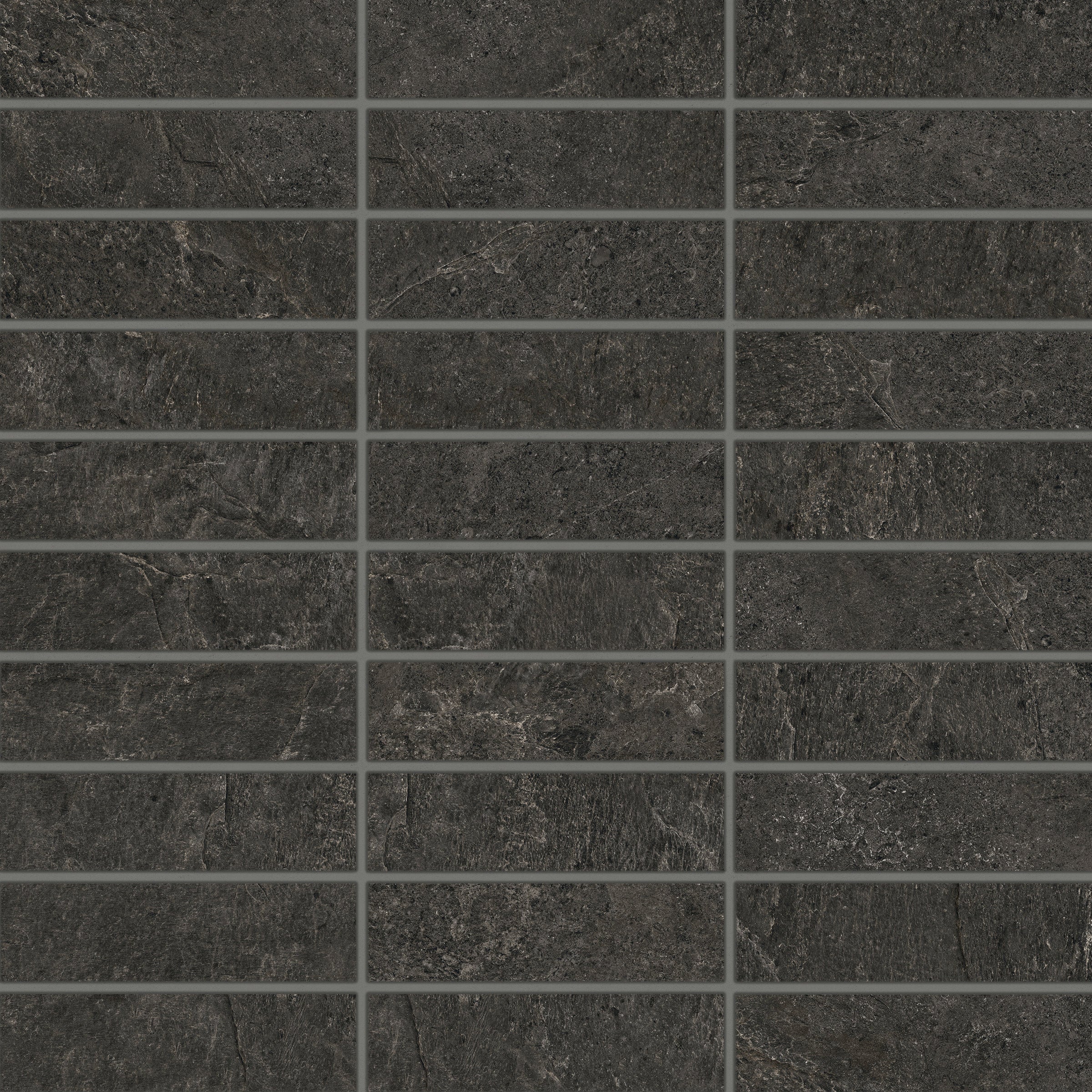 Bedrosians Farmhouse Living 1" x 4" Matte Porcelain Straight Set Mosaic in Slate | Item Code 100008063