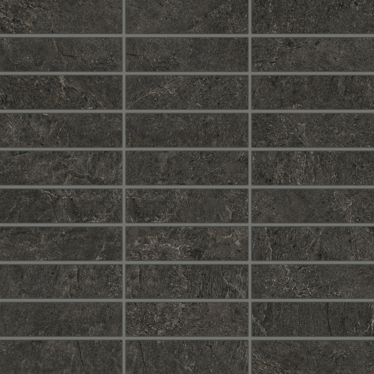 Bedrosians Farmhouse Living 1" x 4" Matte Porcelain Straight Set Mosaic in Slate | Item Code 100008063
