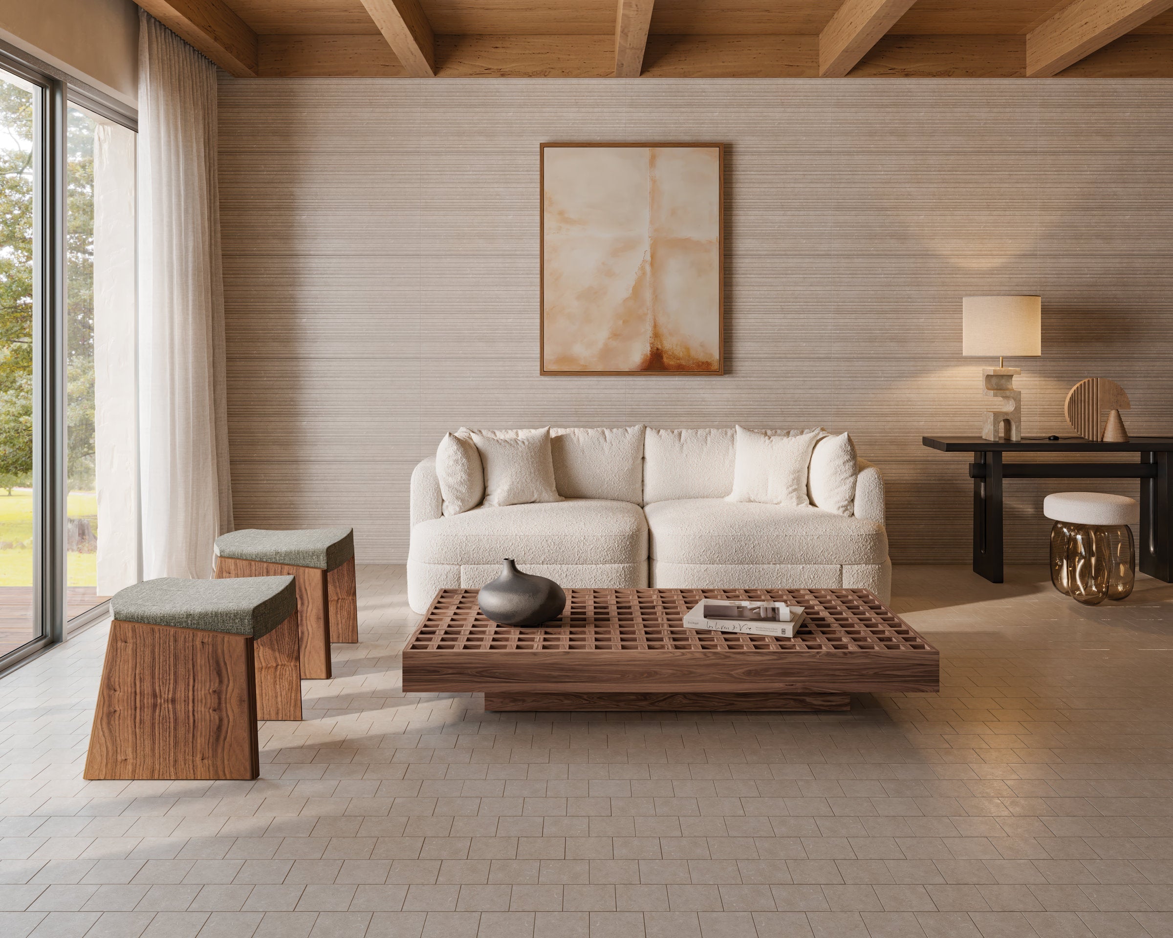 Bedrosians Oda 24" x 48" Soft Textured Matte Ceramic Coast Deco in Light | Item Code 100008730
