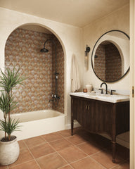 Bedrosians Cotto Nature 14" x 14" Matte Floor & Wall Tile in Siena | Item Code NATCOTSIE1414M