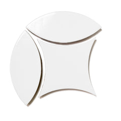 Bedrosians Legacy 6.5" x 6.5" Glossy Kite Porcelain Tile in White | Item Code 100008848