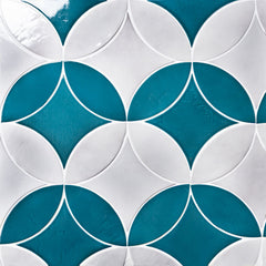 Bedrosians Legacy 3" x 8" Glossy Petal Porcelain Tile in Aquamarine | Item Code 100008858