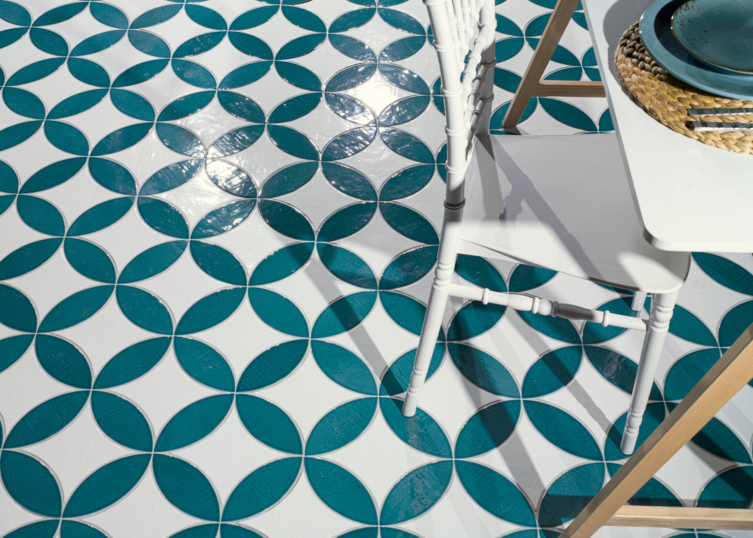 Bedrosians Legacy 3" x 8" Glossy Petal Porcelain Tile in Aquamarine | Item Code 100008858