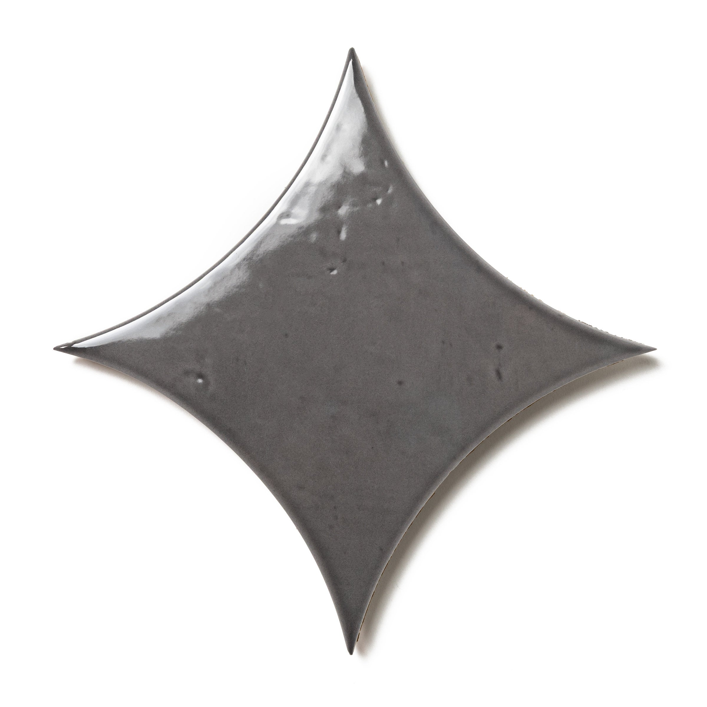 Bedrosians Legacy 6.5" x 6.5" Glossy Kite Porcelain Tile in Charcoal | Item Code 100008954