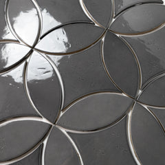 Bedrosians Legacy 6.5" x 6.5" Glossy Kite Porcelain Tile in Charcoal | Item Code 100008954