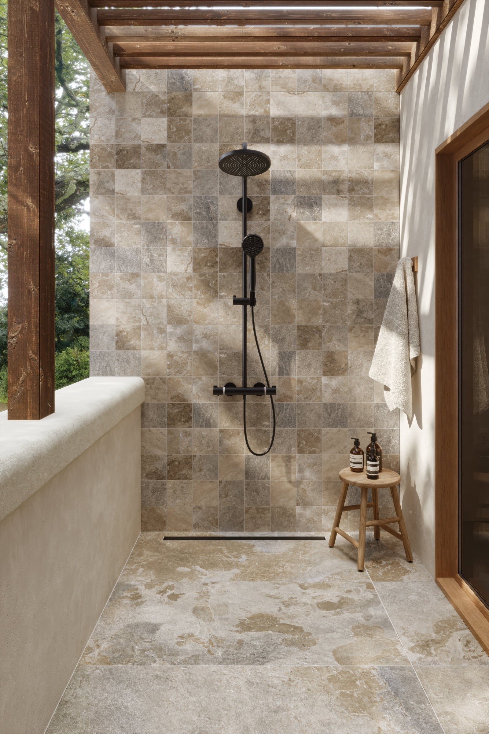 Bedrosians Sinai 6" x 6" R11 Anti-Slip Matte Pressed Porcelain Field Tile in Beige | Item Code 100008990