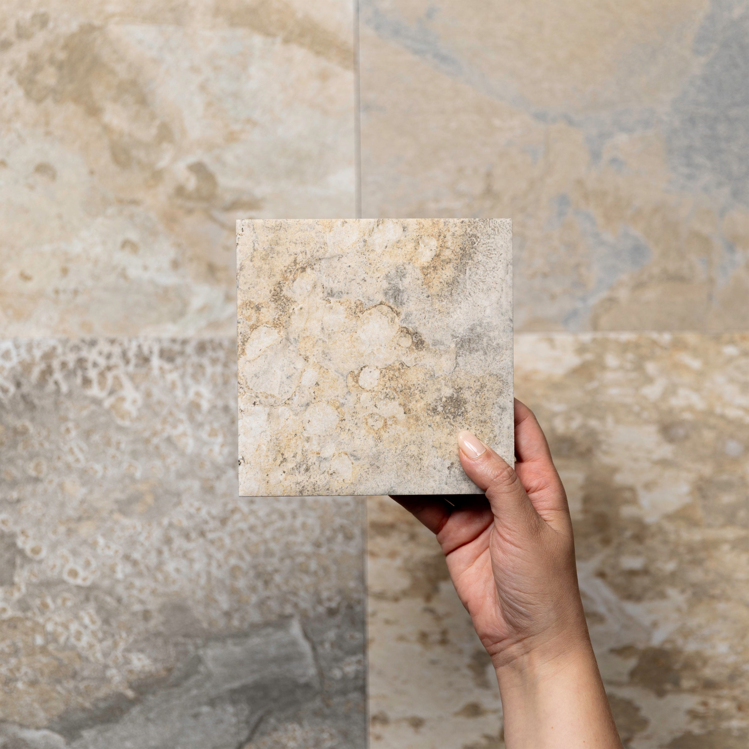 Bedrosians Sinai 6" x 6" R11 Anti-Slip Matte Pressed Porcelain Field Tile in Beige | Item Code 100008990