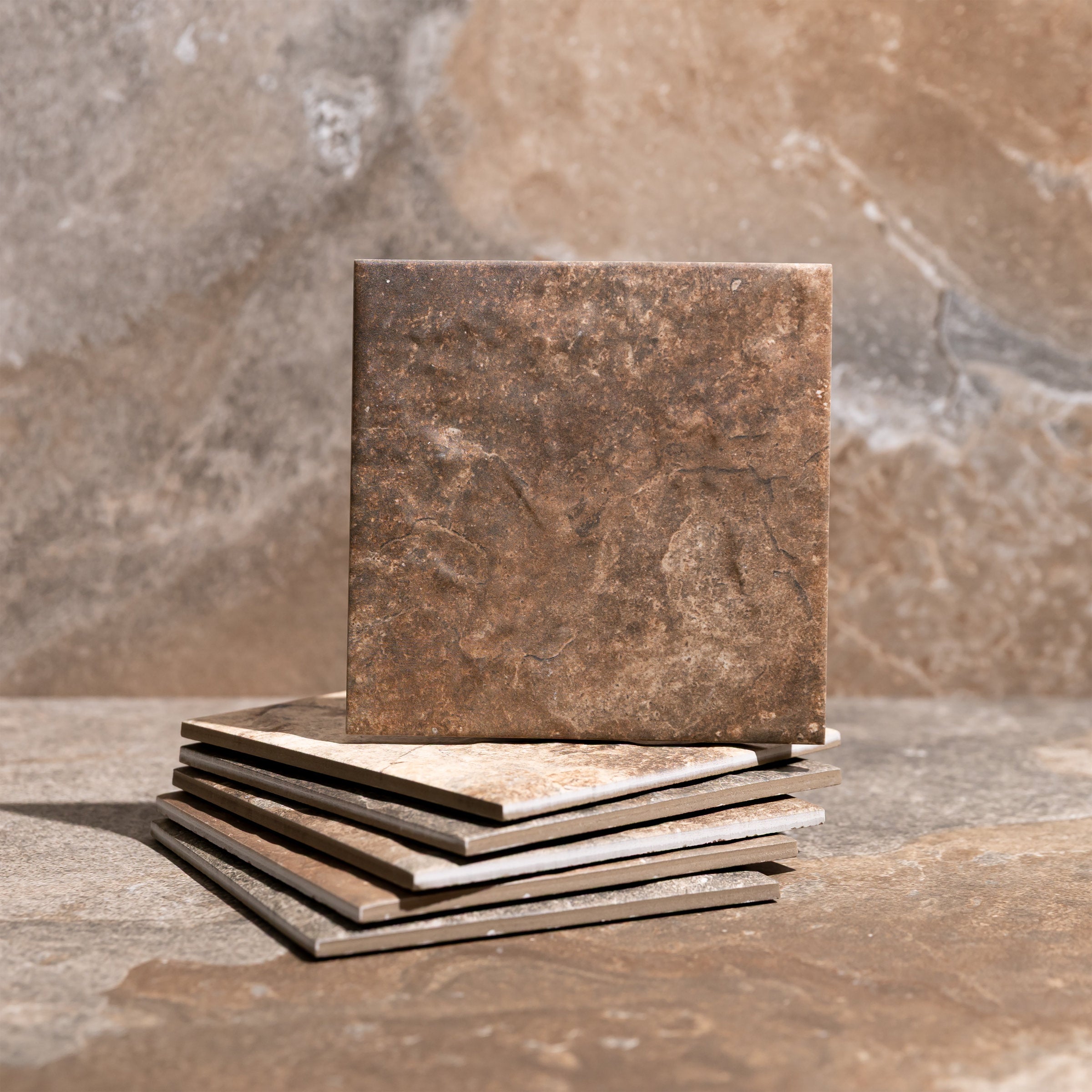 Bedrosians Sinai 6" x 6" R11 Anti-Slip Matte Pressed Porcelain Field Tile in Terra | Item Code 100008991