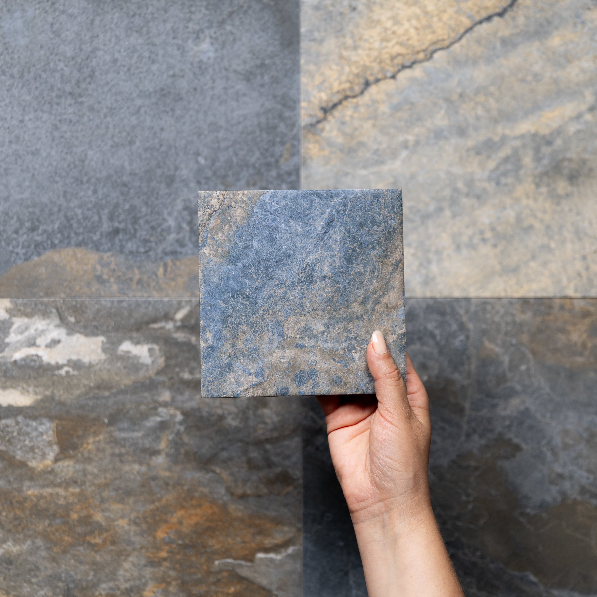Bedrosians Sinai 6" x 6" R11 Anti-Slip Matte Pressed Porcelain Field Tile in Blue | Item Code 100008992