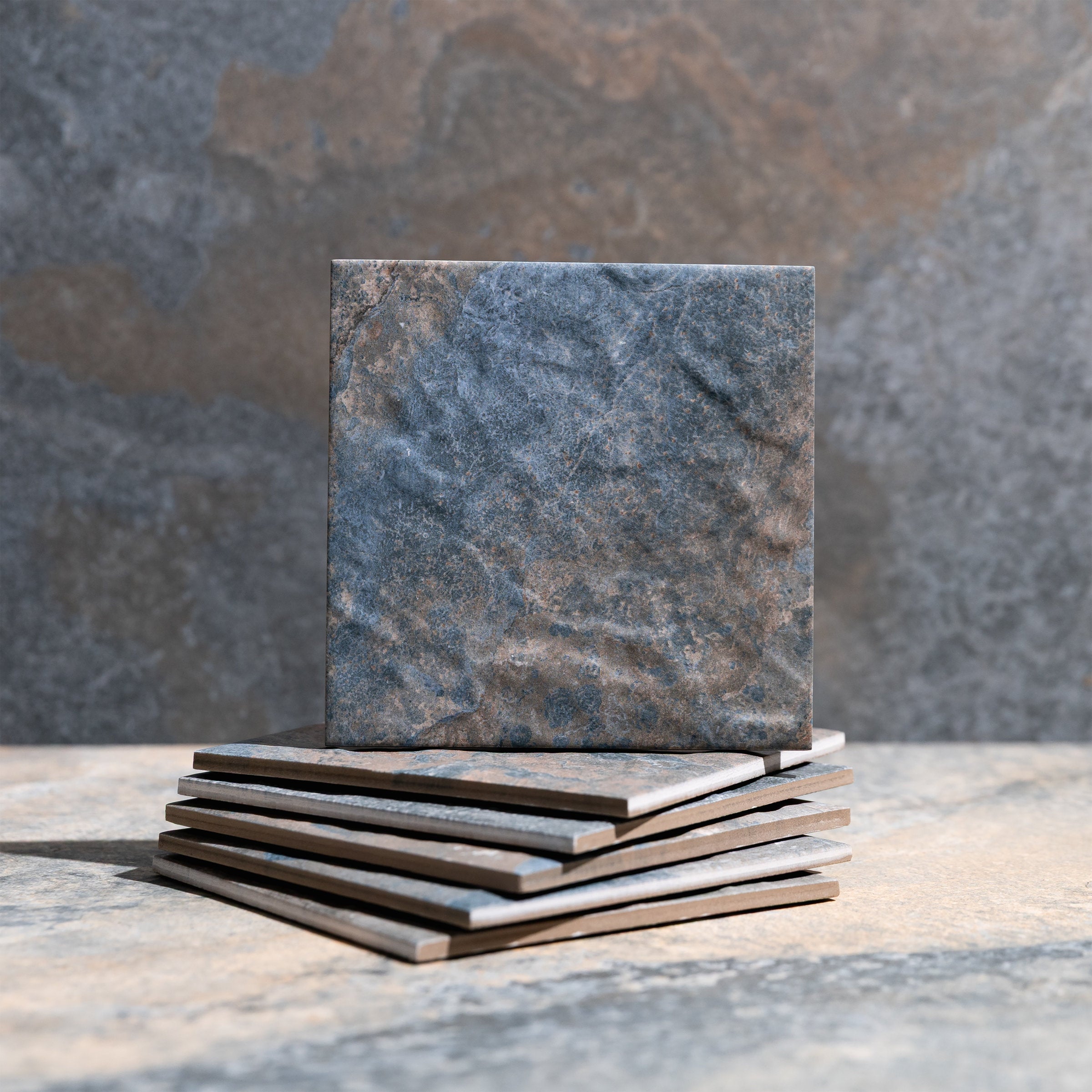 Bedrosians Sinai 6" x 6" R11 Anti-Slip Matte Pressed Porcelain Field Tile in Blue | Item Code 100008992