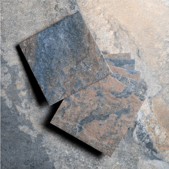 Bedrosians Sinai 6" x 6" R11 Anti-Slip Matte Pressed Porcelain Field Tile in Blue | Item Code 100008992