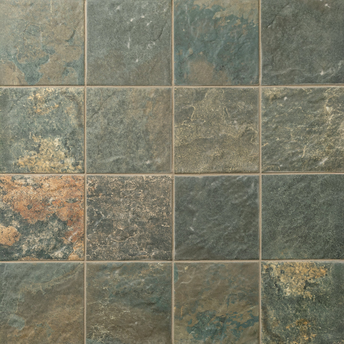 Bedrosians Sinai 6" x 6" R11 Anti-Slip Matte Pressed Porcelain Field Tile in Green | Item Code 100008993