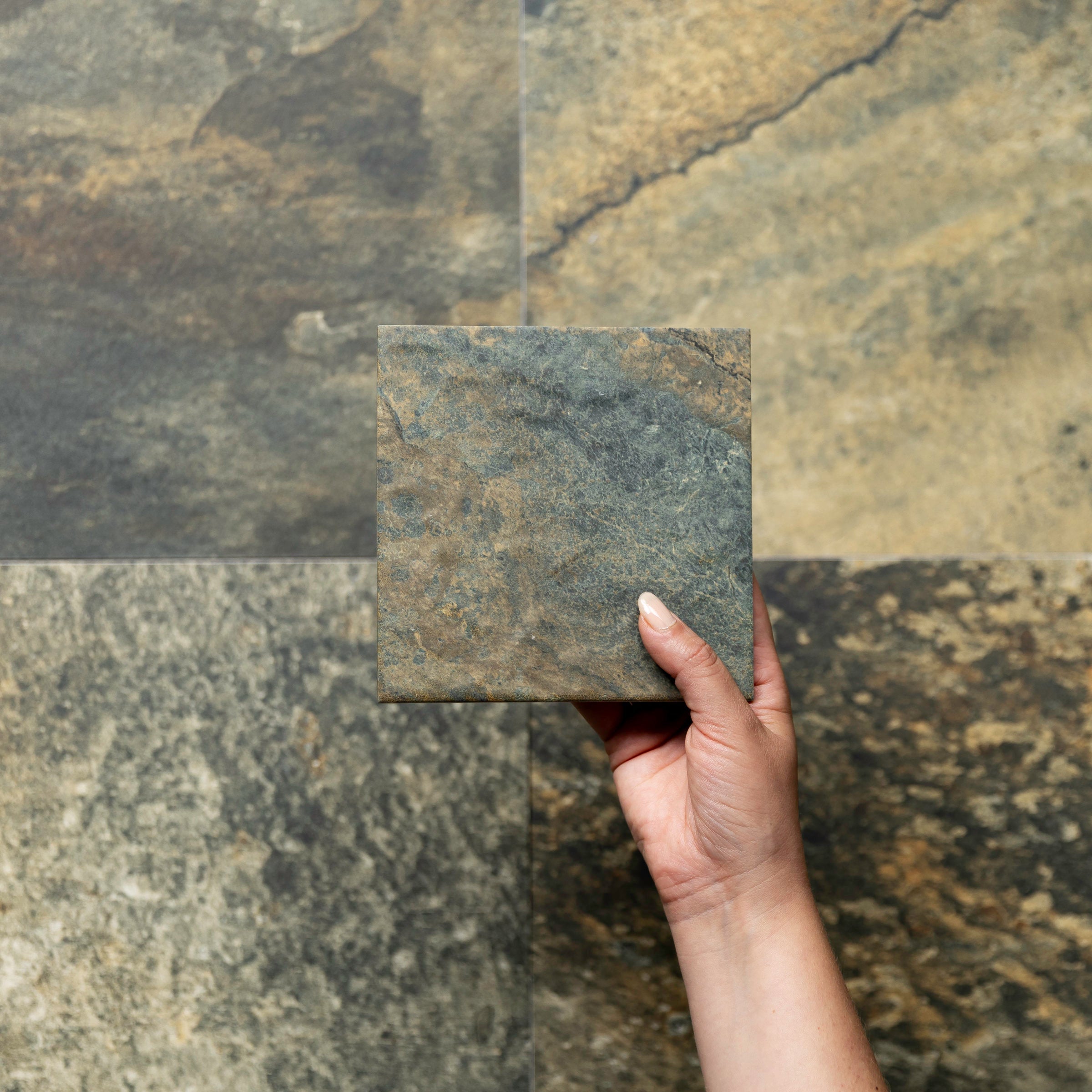 Bedrosians Sinai 6" x 6" R11 Anti-Slip Matte Pressed Porcelain Field Tile in Green | Item Code 100008993