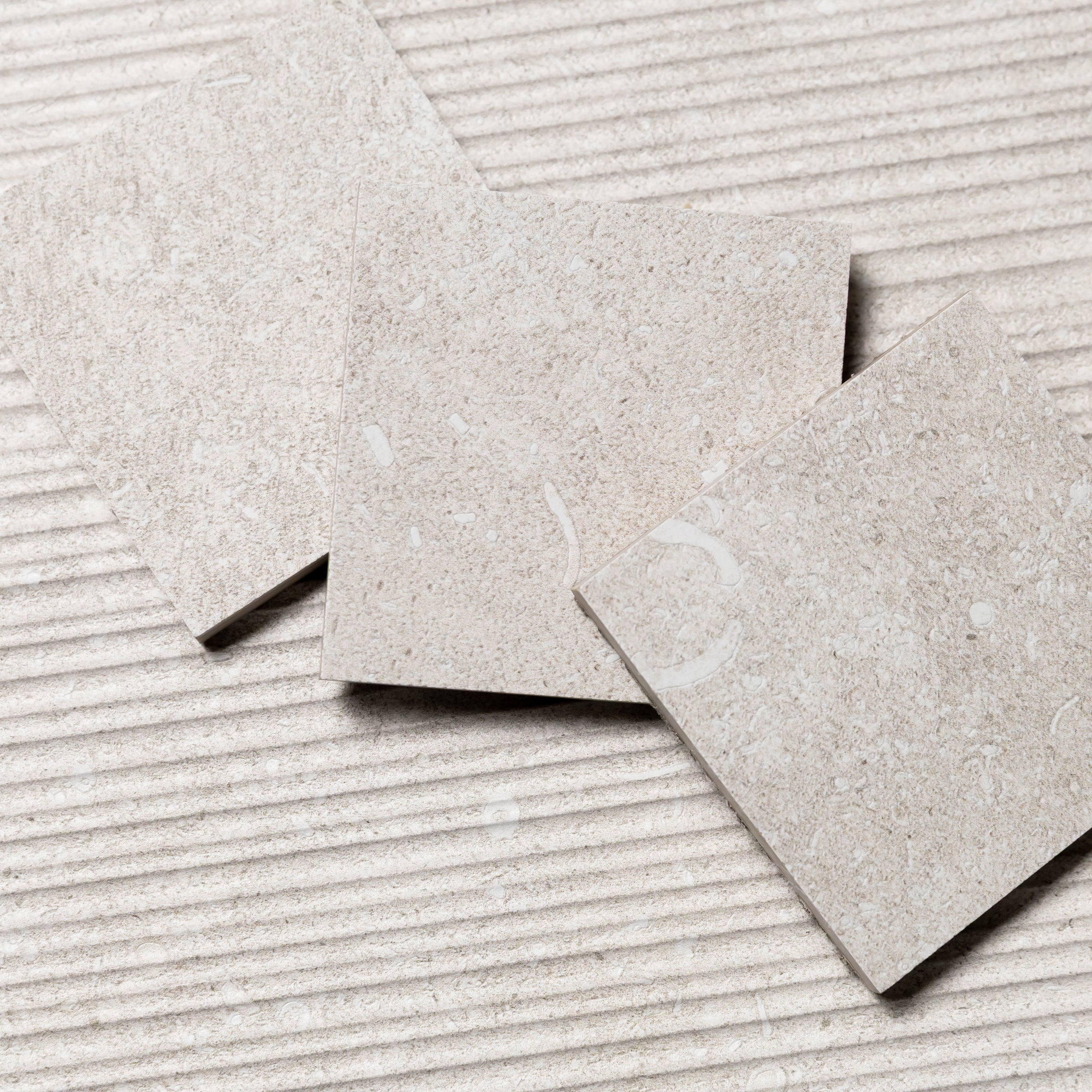 Bedrosians Oda 4" x 4" Soft Textured Matte Porcelain Offset Mosaic in Ice | Item Code 100009013