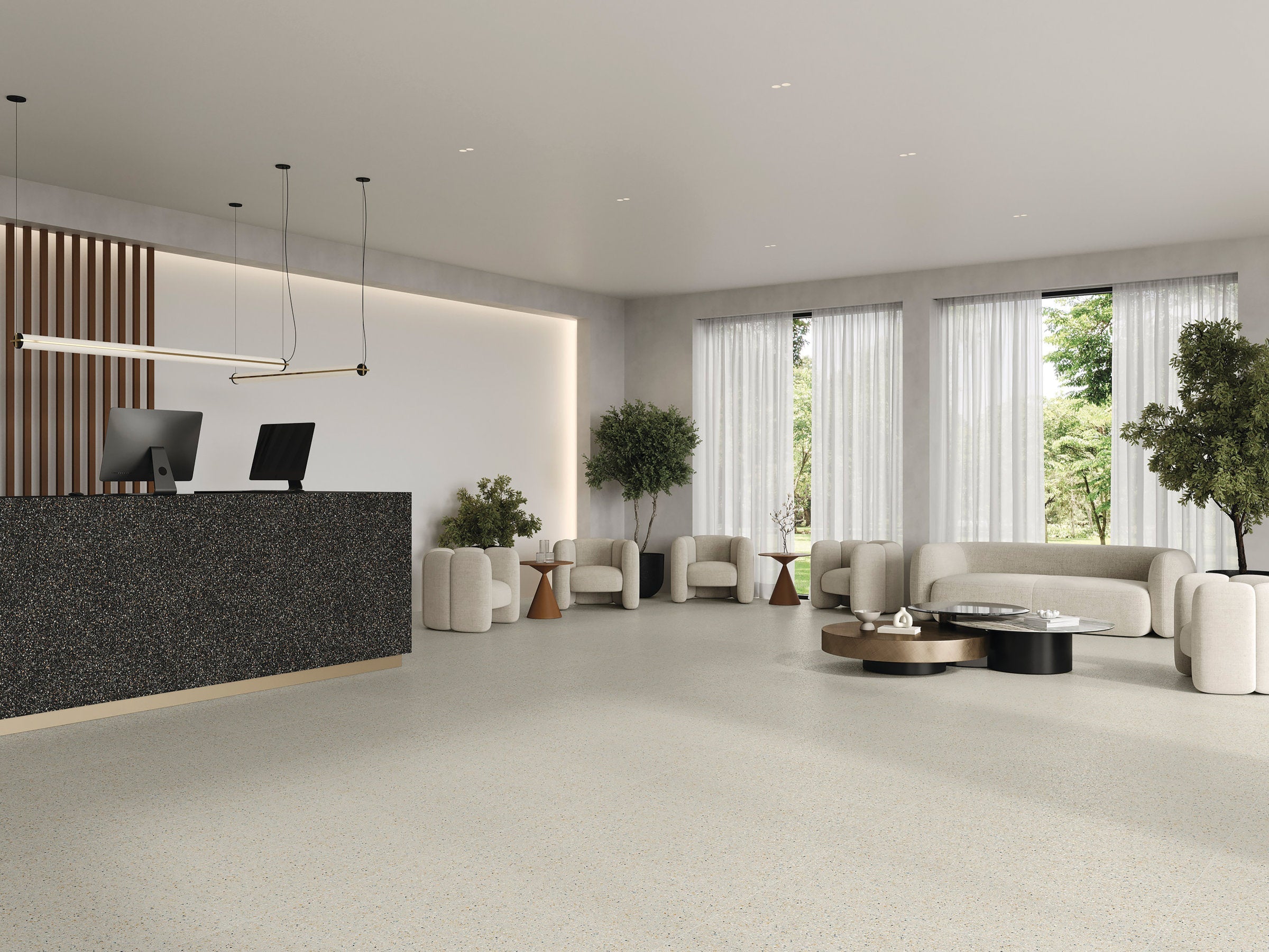 Bedrosians Mystere 24" x 24" Structured Porcelain Tile in Black | Item Code 100009633