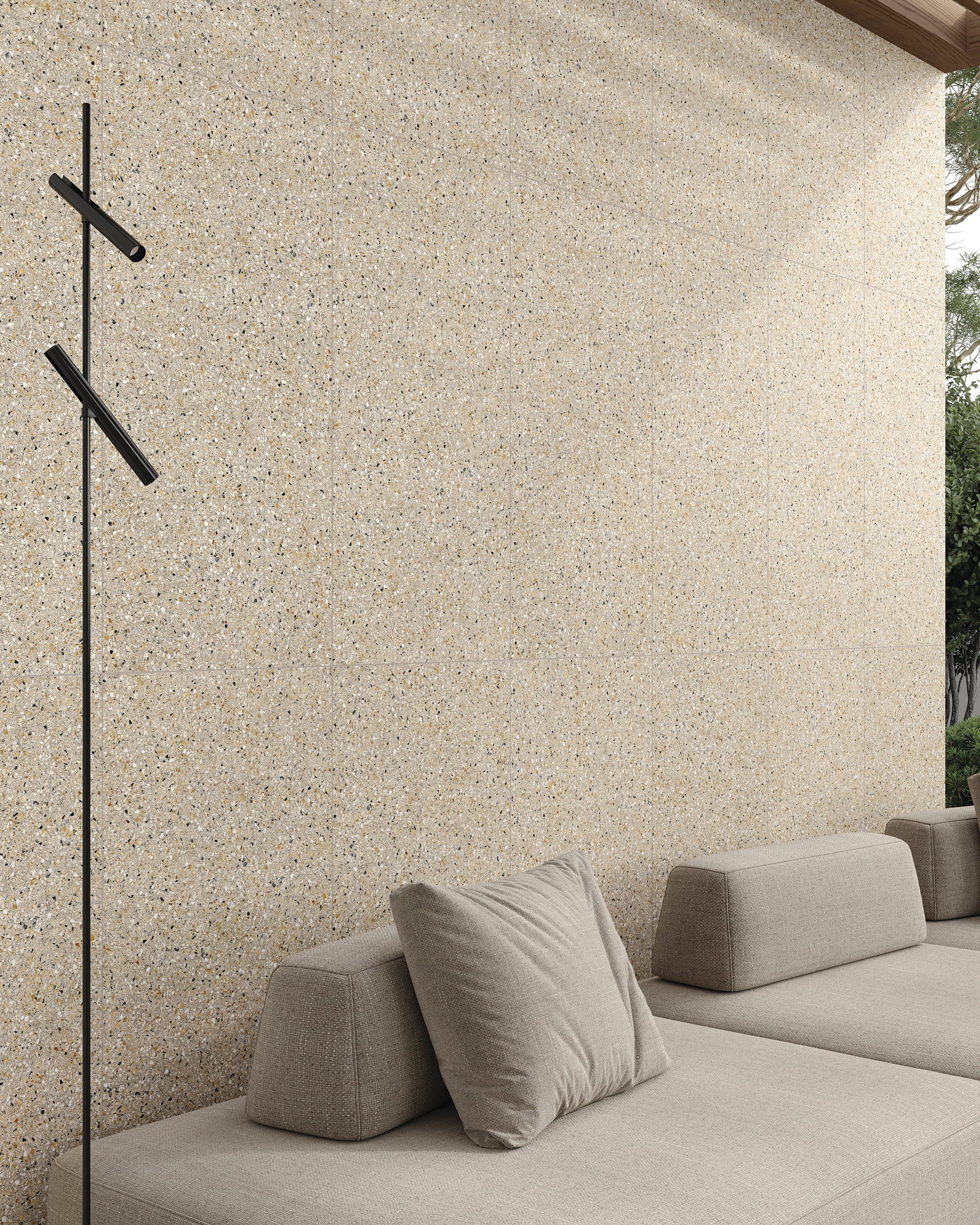 Bedrosians Mystere 24" x 24" Structured Porcelain Tile in Sand | Item Code 100009629
