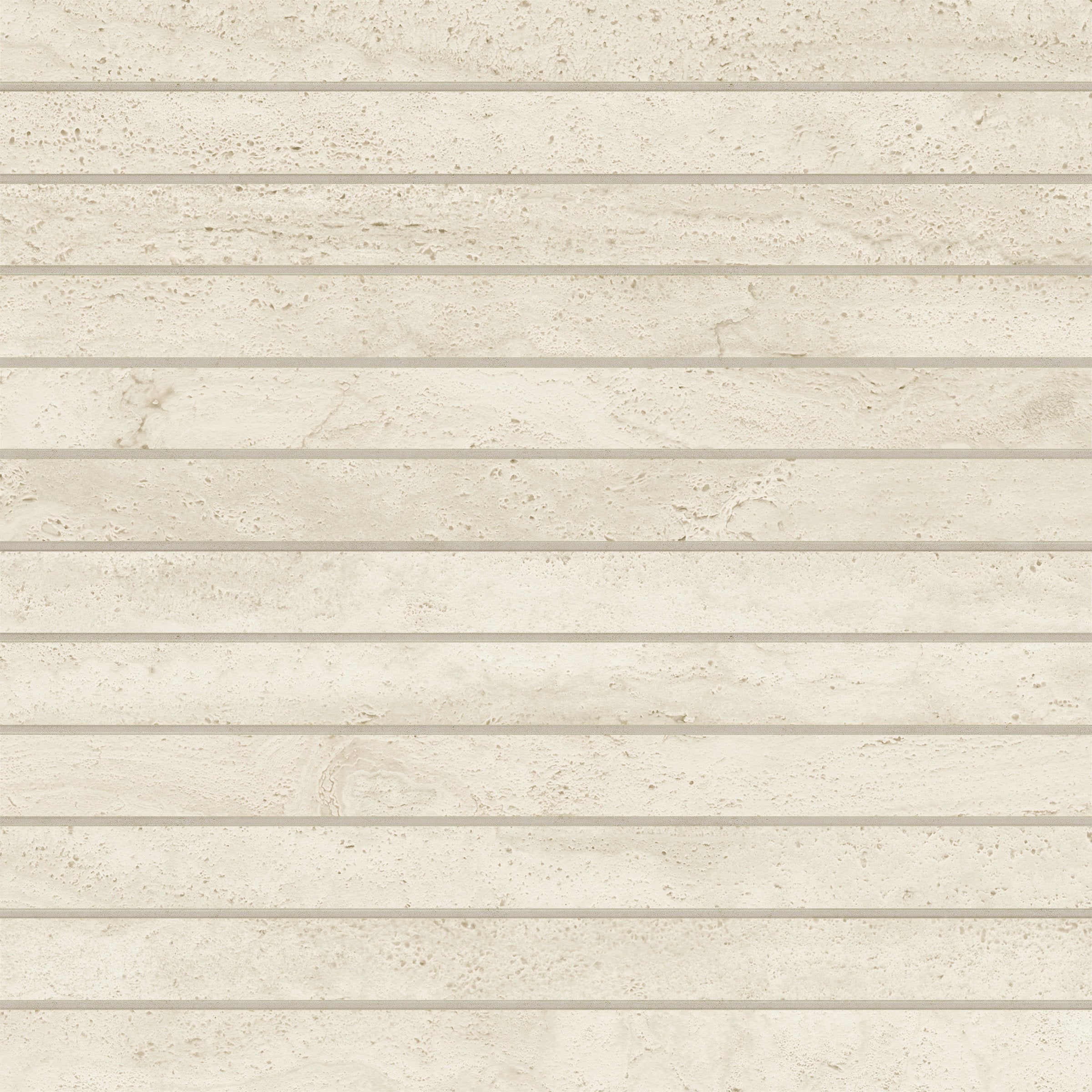 Bedrosians Tivoli 1" x 12" Natural Matte Porcelain Mosaic Tile in Crema | Item Code 100010048