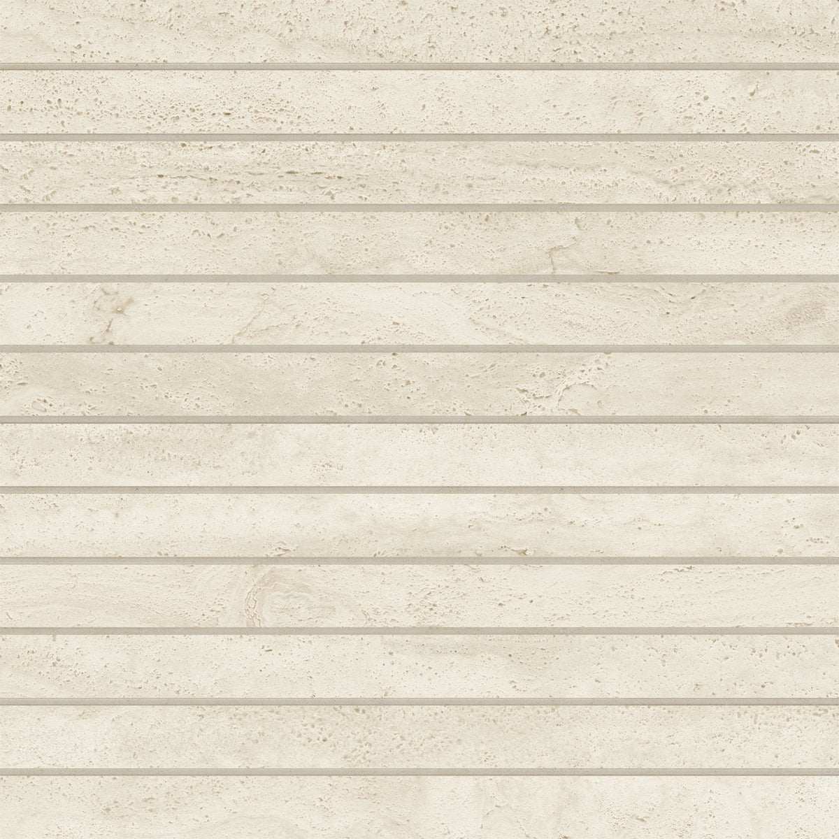 Bedrosians Tivoli 1" x 12" Natural Matte Porcelain Mosaic Tile in Crema | Item Code 100010048