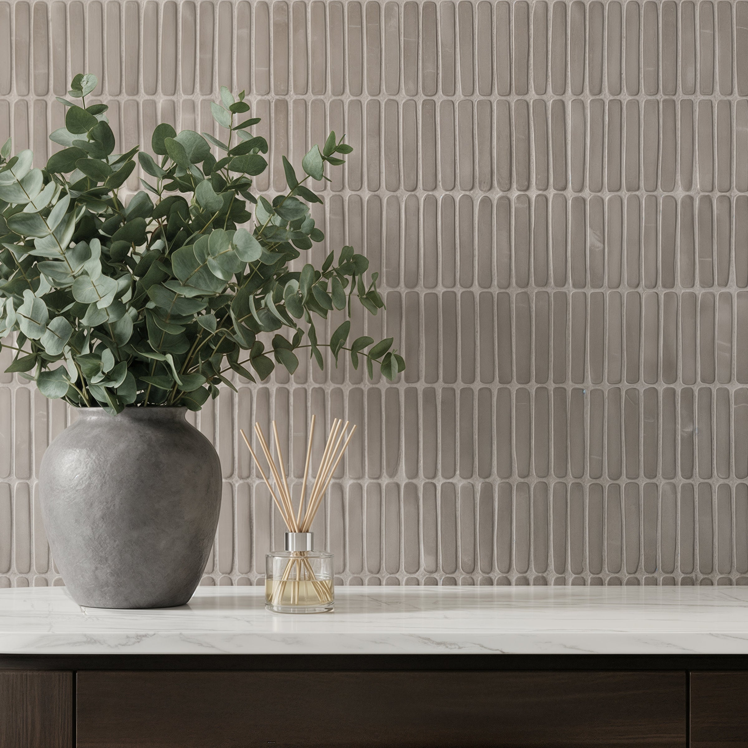 Bedrosians Node Greige 16x48 Ceramic Wall Tile Matte | Item Code 100010188