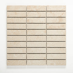 Bedrosians Lunaris Beige 1x4 Porcelain Mesh Mosaic Matte | Item Code 100010731