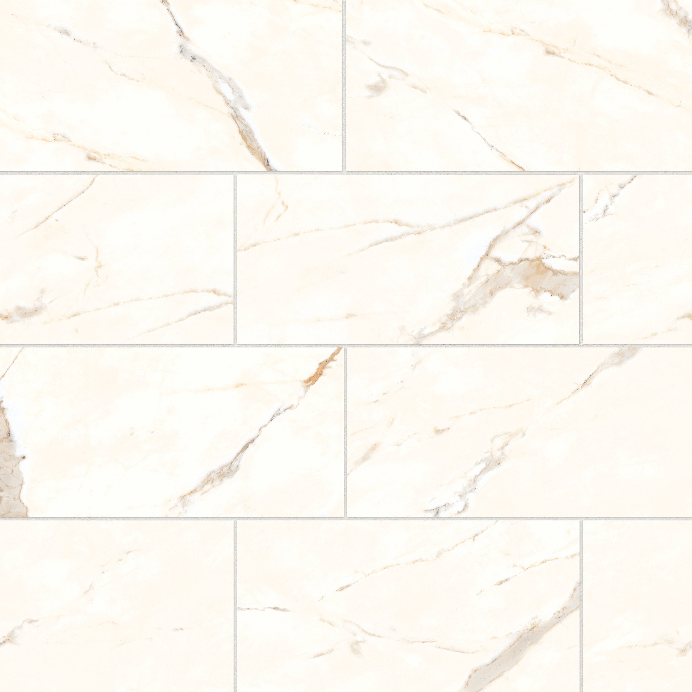 Bedrosians Magnifica Era 12" x 24" - 8mm Honed Porcelain Tile in Calacatta Oro | Item Code 100010902