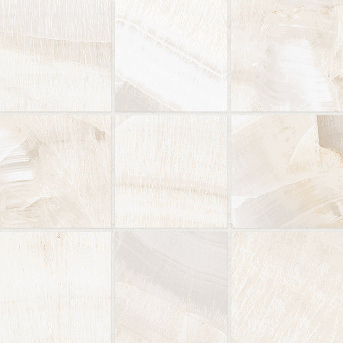 Bedrosians Magnifica Era 4" x 4" - 8mm Honed Porcelain Mosaic Tile in Crystal Onyx | Item Code 100011627