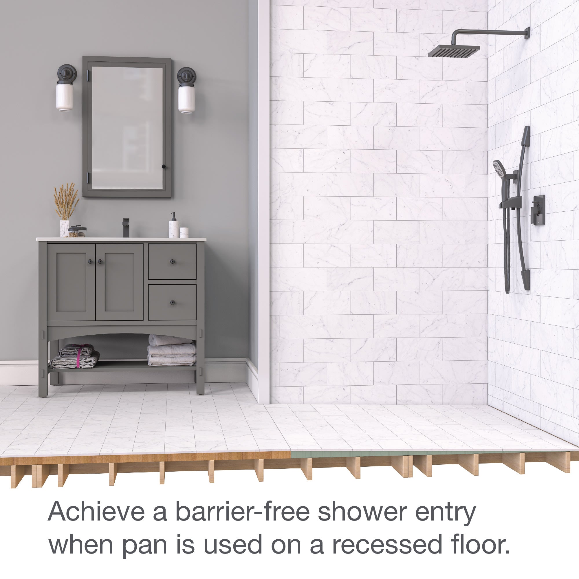 Bedrosians Oatey Wall Drain Pan Kit 48" x 48" #WDPANADA48 | Item Code 100006571