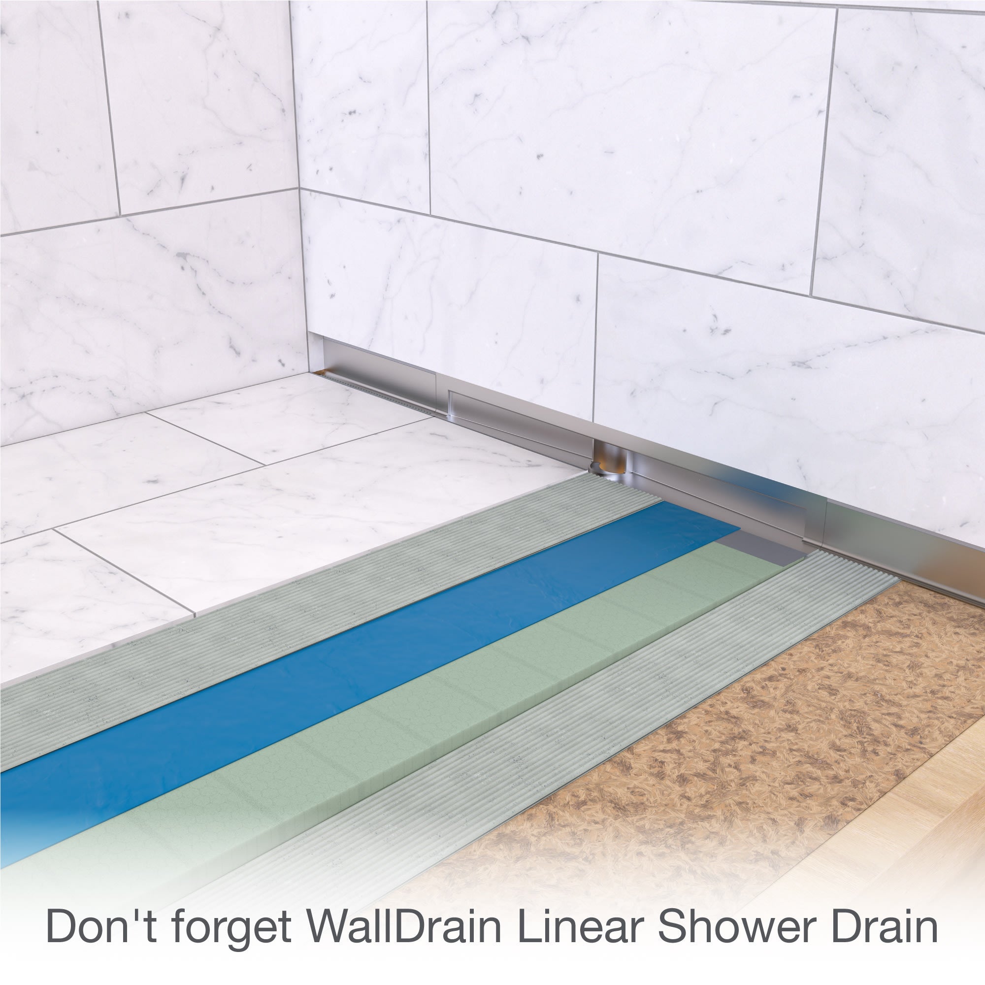 Bedrosians Oatey Wall Drain Pan Kit 48" x 48" #WDPANADA48 | Item Code 100006571