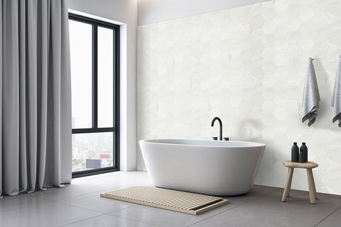 GREECIAN WHITE 8" HEX POL