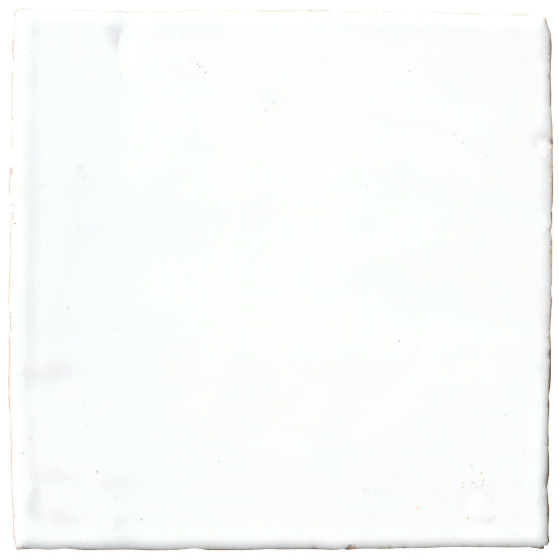 Zellige White Gloss Ceramic Wall and Floor Tile - 4 x 4 in.